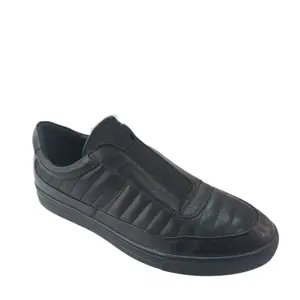 Wholesale Pure Leather Simple Fancy Men's Sports Shoes Black Sneakers Black Casual Shoes for Men