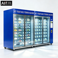 Armoire de stockage de fruits et légumes AIT avec distributeurs automatiques sans personnel pour des produits tels que le chou, le concombre et la tomate.