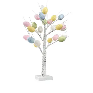 Colorful Birch Tree Light For Easter And Thanksgiving Festival Holiday Decorations Featuring Light-Emitting Easter Egg Tree