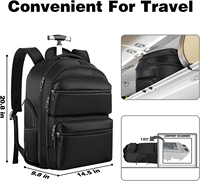 Sac à dos pour ordinateur portable à roulettes, imperméable, antivol, avec port USB, grand sac de voyage pour affaires, pour l'université