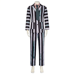 Costume rayé de pointe Michael Keaton en fibre de cellulose régénérée, source transfrontalière, pour homme adulte, costume d'Halloween - Product Image 1