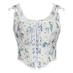 <span class=keywords><strong>Corsetto</strong></span> a tracolla regolabile da donna in seta di controllo di nuovo stile con pittura a olio - Product Image 1