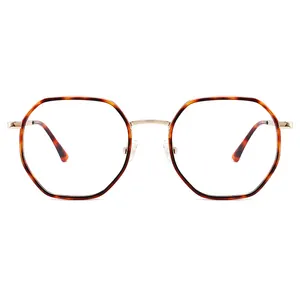 Новинка 2021 ацетатные Металлические Модные Асимметричные высококачественные очки в оправе круглые очки антикварные