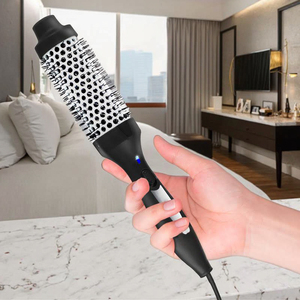 NB Breiter Schnellheizender Roségold Ionischer Tragbarer Elektrischer Keramik-Lockenstab Heizbarer Luftloser Borsten-Thermobürsten - Product Image 2