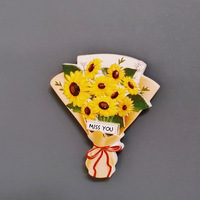 Aimant de réfrigérateur vierge 3D créatif personnalisé directement en usine vente en gros dessin animé coloré en résine fleur design aimant de réfrigérateur