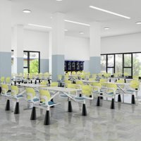 Meubles de restaurant de qualité supérieure, table à manger en pierre PU, ensemble de chaises, combinaison table-banc pour quatre personnes, pour cafétéria