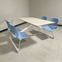 Table et chaises de restaurant commercial modernes en MDF, plateau carré, pour pizzeria, café, dessert, restaurant