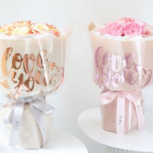 Luxury 58*58cm/pcs Hot Stamping Printed <b>Cellophane</b> Flower <b>Wrapping</b> <b>Paper</b> Gift Wrap <b>Paper</b> for Florist - Product Image 1