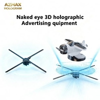 Projecteur holographique 3D AZMAX 50cm 768 LED pour publicité intérieure avec application Wifi et lecteur d'affichage holographique 3D Cloud
