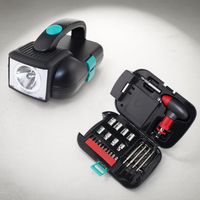 Kit d'outils multifonction 24-en-1 avec lampe torche LED, jeu de tournevis domestique, douilles à cliquet, boîte de réparation portable et éclairage d'urgence