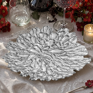 Assiettes de présentation de mariage élégantes <span class=keywords><strong>en</strong></span> <span class=keywords><strong>verre</strong></span> réutilisables or/argent/<span class=keywords><strong>bleu</strong></span>/rose pour banquets et tables de réception à domicile - Product Image 3