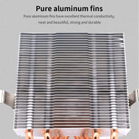 TISHRIC Refroidisseur CPU à 4 caloducs, ventilateur PWM 4 broches, radiateur de refroidissement CPU RGB pour Intel LGA2011/X79/X99/115X/1366/AM4