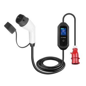 เครื่องชาร์จ EV แบบพกพา 11KW Type2 ปลั๊ก CEE พร้อมอะแดปเตอร์ 16A ปรับกระแสได้ ป้องกันความปลอดภัย - Product Image 3