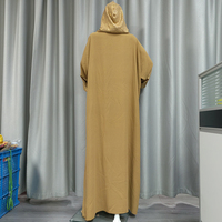 Nouvelle robe maxi à capuche en crêpe de Dubaï, robe musulmane pour femmes, abaya, vêtements de prière islamique, grande taille, robe hijab, caftan, jilbab, kaftan