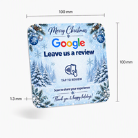 Autocollants de carte NFC de Noël festifs, plaques de commentaires Google en PVC RFID NTAG213 pour la promotion des bars, restaurants et fêtes de fin d'année