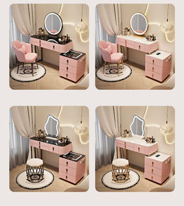 Nouvelle coiffeuse intelligente minimaliste moderne pour chambre à coucher, avec éclairage LED rose, meuble de maquillage pour la maison, 2026 - Product Image 5