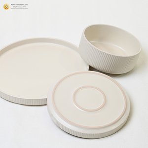 Wholesale Modern Luxury Sustainable European <strong>Stoneware</strong> <strong>Dinnerware</strong> <strong>Sets</strong> 12-piece Round Ceramic Serving Plate <strong>Set</strong> for Home Use - Product Image 3