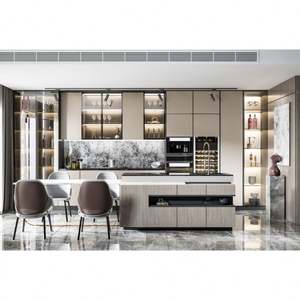 Meubles de cuisine laqués de luxe sur mesure à prix d'usine, designs modulaires modernes, armoires de cuisine avec îlot, organisateur de garde-manger - Product Image 5