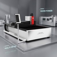 Machine de découpe laser à fibre 3015 de 3000W, large plage de découpe, adaptable à plusieurs métaux, conception anti-poussière pour usage industriel