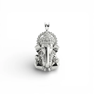 Colgante Sagrado del Divino Señor Ganesha con Circonita, Elaborado en Plata Premium, Lujoso Baño de Oro de 18K, Intrincado y Grabado a Mano - Product Image 4
