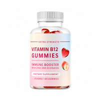 VitaHall OEM Gummies à la vitamine B12 avec zinc et échinacée, stimulant immunitaire, complément alimentaire extra fort, marque privée
