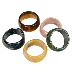 Ensembles de Bracelets Joncs Vintage Tendance en Résine Agate, Qualité Supérieure, Luxe, Résine Multicolore Lucite, Bijoux Fantaisie Unisexe pour Femme - Product Image 3