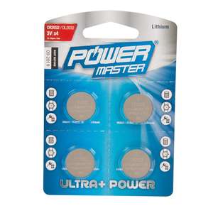 Pile bouton au lithium Powermaster CR2032 4pk CR2032 - Product Image 3