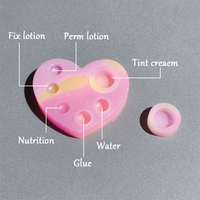 Nouvelle palette de rehaussement de cils en silicone réutilisable en forme de cœur, couleurs mélangées, pour rehaussement de cils et teinture des sourcils