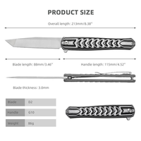 Nouveauté : couteau pliant Tanto en acier D2, manche G10, finition satinée, outil EDC pour le camping, la pêche, la survie, cadeau