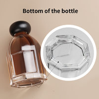 Eric 200ml Heavy Clear Glass Diffuser Bottle 285g Multi-faceted Empty Aroma Reed Diffuser Bottle Black Round Cap Custom Logo