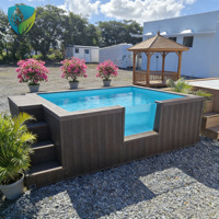 Piscine extérieure à structure métallique robuste avec cadre en acier renforcé pour jardin