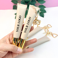 Gloss à lèvres repulpant hydratant et baume à lèvres végétalien 20ML, effet nude, or, argent, avec porte-clés mignon, marque privée