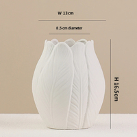 Vase de table en céramique mate fait main, style Art Déco - Décoration d'intérieur écologique, cuit à haute température, pour salon