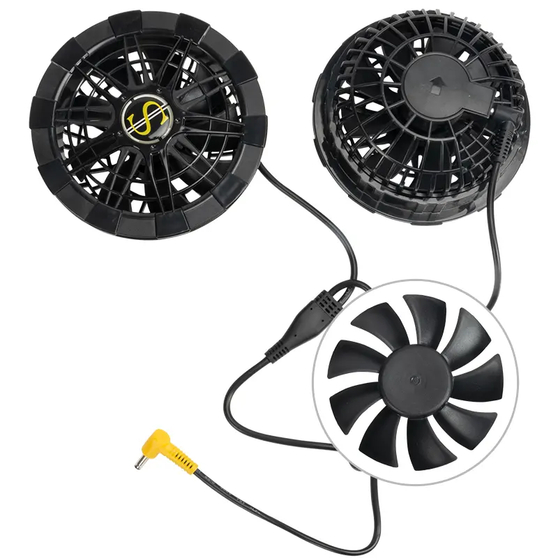 Electrotec 7.4V Mini Portable Clothing Fan DC Powered Fan Low Noise Fan 3 Speeds Adjustable for Camping Traveling Working