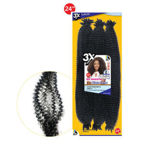Perruque exotique en cheveux crépus, style africain, petite boucle, sans dentelle, 3x tresses torsadées à l'eau - Product Image 5