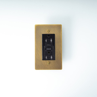 Interrupteur à bascule rétro en laiton, standard américain, laiton antique, moleté, 3 voies, 15A, prise GFCI, prise USB, 110V, variateur LED dimmable