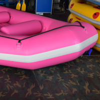 Raft en PVC rose de 12 pieds / 3,65 m pour 6 personnes / Résistant à l'usure et aux UV / Bateau pneumatique pour le rafting en eaux vives