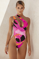 Nouvelles couleurs, maillot de bain une pièce sexy pour femmes, grande taille, taille haute, maillot de bain à une épaule, string, monokini