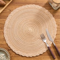 Sets de table ronds en coton tressé style campagne française, napperons en dentelle pour assiettes, pour la maison et les restaurants