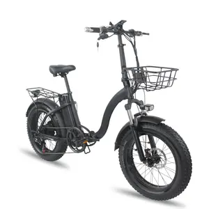 20 Inci Kekuatan Super 48V 500W 750W 1000W Ebike Ban Lipat Lemak Sepeda Listrik Sepeda Sepeda Super Elektrik