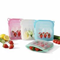 Tas Silikon Lipat Reusable Ramah Lingkungan Bebas BPA LFGB untuk Anak-Anak, Tas Selempang Pantai, Tas Kosmetik, Tas Makan Siang, Tas Makanan, dengan Logo Custom