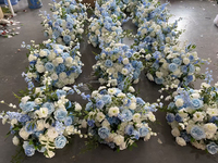 FB-BL28 Nouvelle Offre : Boule de Fleurs Bleues Faite à la Main, 50-70 CM, Boule de Roses en Soie pour Hôtels, Banquets, Scènes, Décoration de Mariage, Centres de Table de Mariage