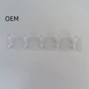OEM Household Storage Utensils Stickers Mounted Coat <strong>Hooks</strong> Wall Hanging <strong>Hook</strong> Adhesive Transparent Clothing PVC Plastic Support
