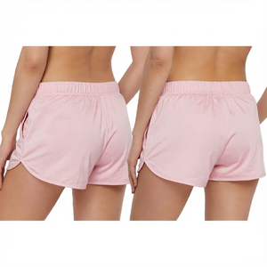 Pantalones Cortos de Pijama para Mujer, Color Marrón, Satén Suave, Cintura Elástica, Secado Rápido, Perforados, Ropa Deportiva para el Hogar - Product Image 1