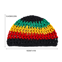 Jamaican Reggae Rasta Crochet Hair Net Mesh Cap Knit Snood Hat Grueso Corto Mujeres Hairnet Snoods Cover Ornament