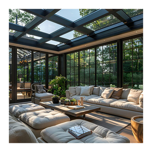 Jardin d'hiver moderne automatique intelligent Toit à pignon autoportant Isolation <span class=keywords><strong>en</strong></span> aluminium Verre Sunshine Hut Véranda Portes et fenêtres - Product Image 1