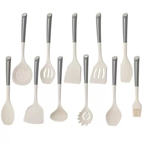 Ensemble d'ustensiles de cuisine en silicone de qualité alimentaire, 12 pièces, résistant à la chaleur, antiadhésif, spatule, louchette, brosse - Product Image 1