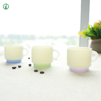 Mug en verre coloré, verre borosilicate à paroi simple, mug à thé, tasse à café avec poignée, tasse à lait en verre coloré personnalisée