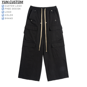 Erkek yığılmış ter günlük pantolon parça geniş bacak Baggy Y2k pamuk kargo iş pantolon 2025 Streetwear İpli <span class=keywords><strong>Sweatpants</strong></span> - Product Image 2