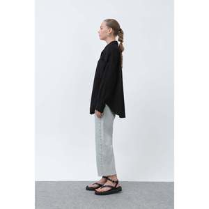 Camisa Básica de Lino para Mujer de Soul - Blusa Negra de Manga Larga Cómoda y Transpirable con Cuello Camisero para Uso Casual - Product Image 2